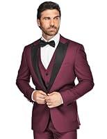 Algopix Similar Product 1 - HUUTOE Wine Red Tuxedo Men Big and Tall