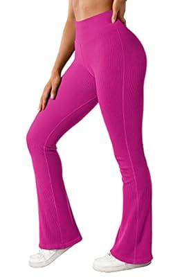 MOOSLOVER Women Ribbed Bootcut Yoga Pants High Waisted Flare