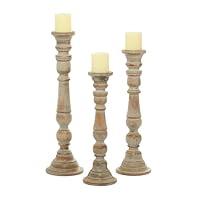 Algopix Similar Product 14 - Deco 79 Mango Wood Solid Candle Holder