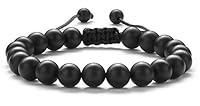 Algopix Similar Product 11 - Hamoery Women 8mm Black Matte Agate