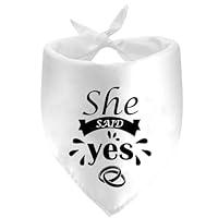 Algopix Similar Product 2 - She Said Yes Dog Bandanas Wedding Dog