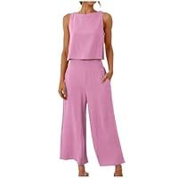 Algopix Similar Product 18 - Generic Womens Linen Sets 2 Piece