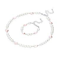 Algopix Similar Product 1 - Elegant White Simulated Pearl Pink