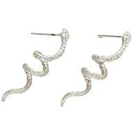 Algopix Similar Product 10 - Retro Snake Stainless Steel Earrings