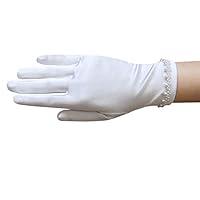 Algopix Similar Product 2 - ZAZA BRIDAL Girls Satin Gloves with
