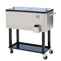 Algopix Similar Product 8 - Outsunny 80 QT Rolling Cooling Bins Ice