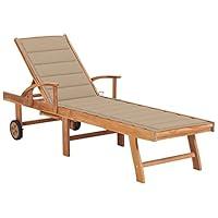 Algopix Similar Product 3 - Sun Lounger with Beige Cushion Solid