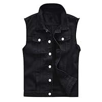 Algopix Similar Product 3 - Mens Sleeveless Lapel Denim Vest