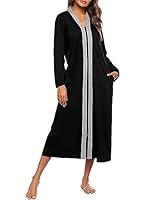 Algopix Similar Product 7 - Ekouaer Women Zipper Robe Long Sleeve