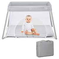 Algopix Similar Product 16 - BABY JOY 2 in 1 Travel Crib with Side