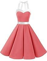 Algopix Similar Product 4 - Women Cocktail Dress Pinup Retro Halter