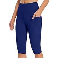 Algopix Similar Product 7 - Womens Knee Length Yoga Pants Tummy