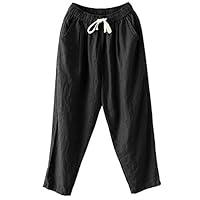 Algopix Similar Product 20 - MITCOWBOYS Linen Loose Pants Women