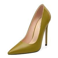 Algopix Similar Product 4 - KUOARN Olive Heels for Women Stiletto