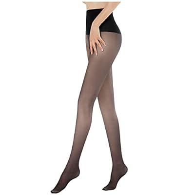 Plus Size Thermal Lined Tights Translucent Pantyhose Winter Warm Fleece