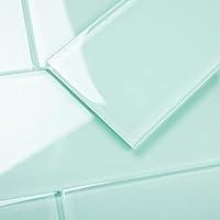 Algopix Similar Product 3 - Lovdeco Light Green Glass Subway Tile