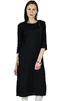 Algopix Similar Product 1 - Bimba Women Black Rayon Custom Kurta