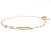 Algopix Similar Product 12 - 16K Gold Your Name Bar Bracelet 