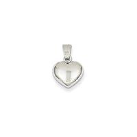 Algopix Similar Product 10 - 14k White Gold Hollow Heart Charm