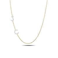Algopix Similar Product 17 - Diamond asymmetrical initials necklace