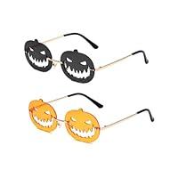 Algopix Similar Product 8 - swanoble 2Pack Pumpkin Sunglasses Fire