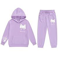 Algopix Similar Product 5 - Girls Fashion Sweatsuits Cute Cat Print