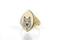 Algopix Similar Product 12 - German Shepard Signet Ring  Custom Dog