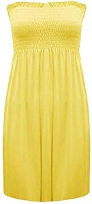 Loxdonz Women's Sun Strapless Tube Short Dress Summer Dresses