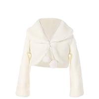 Algopix Similar Product 5 - FAYBOX Cozy Faux Fur Flower Girl Bolero