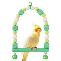 Algopix Similar Product 19 - Colorful Wooden Bird Swing Parakeet