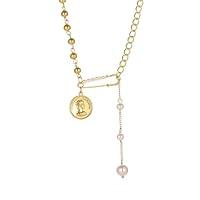 Algopix Similar Product 12 - Gold Coin Necklace for Women Paperclip