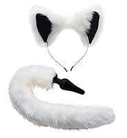 Algopix Similar Product 15 - Tailz White Fox Tail Anal Plug and Ears