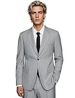 Algopix Similar Product 18 - HUUTOE Silver Grey Mens Suit Mens