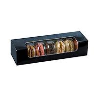 Algopix Similar Product 10 - Black Macaron Cookie Boxes with Window