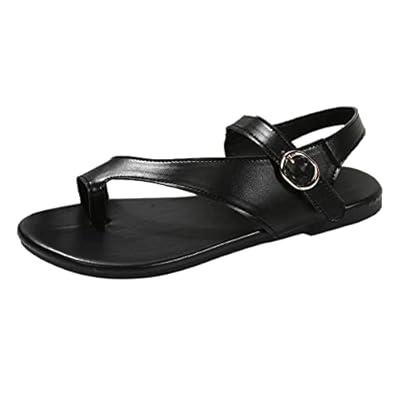 Ladies Breathable Fashion Women Sandals Open Toe Flat Black in