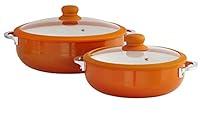 Algopix Similar Product 1 - IMUSA USA 2 Piece Orange Ceramic