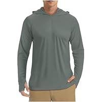 Algopix Similar Product 19 - Mens Sun Protection Hoodie Shirts Long