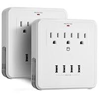 Algopix Similar Product 6 - USB Wall Outlet Surge Protector 4 USB