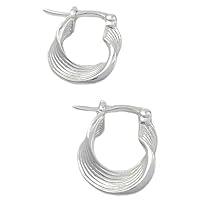 Algopix Similar Product 17 - 14k Gold Twisted Hoop Earrings for