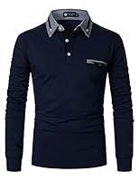 Algopix Similar Product 12 - STTLZMC Mens Long Sleeve Polo Shirts