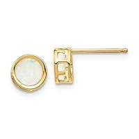 Algopix Similar Product 3 - 14k 5mm Bezel Opal Stud Earrings 14 kt