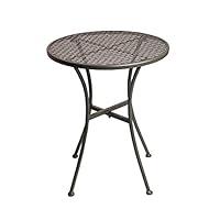 Algopix Similar Product 16 - Grey Steel Patterned Round Bistro Table