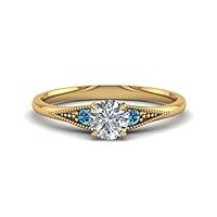 Algopix Similar Product 12 - CaratYogi Small Three Stone Milgrain