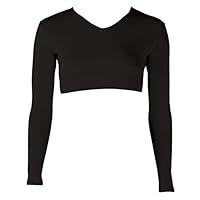 Algopix Similar Product 12 - V-Neck Midriff Black