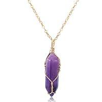 Algopix Similar Product 2 - Amethyst Healing Crystal Necklace for