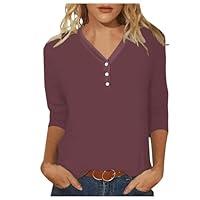 Algopix Similar Product 7 - 34 Length Sleeve Womens Tops V Neck