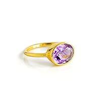 Algopix Similar Product 6 - Oval Birthstone Ring Bezel Set in