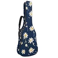 Algopix Similar Product 8 - Blue White Daisy Print Acoustic Guitar