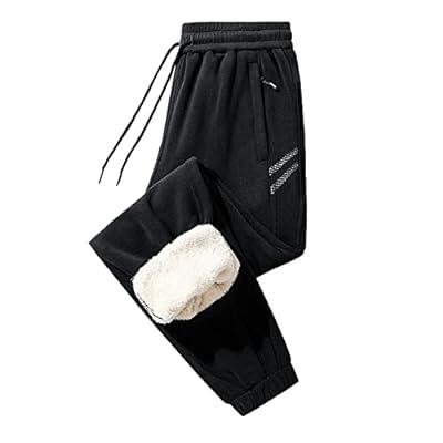 Best Deal for lcziwo Men's Fleece Jogger Pants Casual Sherpa Lined