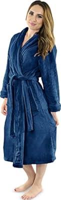 Women Shawl Collar Fleece Bathrobe & Spa Robe